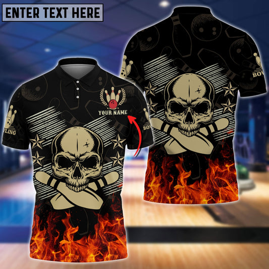 Frenzideas Skull Bowling Ball Personalized Name 3D Shirt