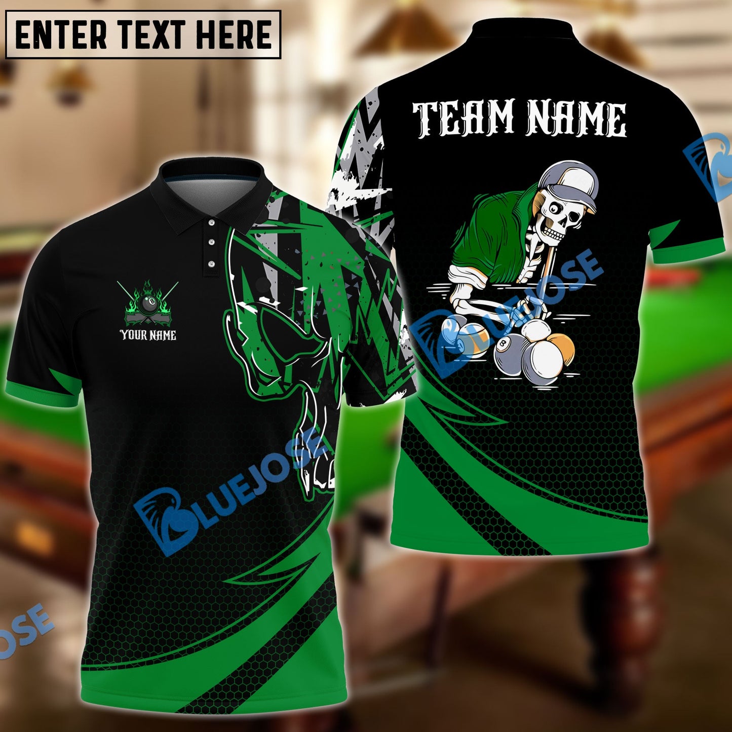 Frenzidea Skeleton Playing Billiards Personalized Shirt (5 Colors)