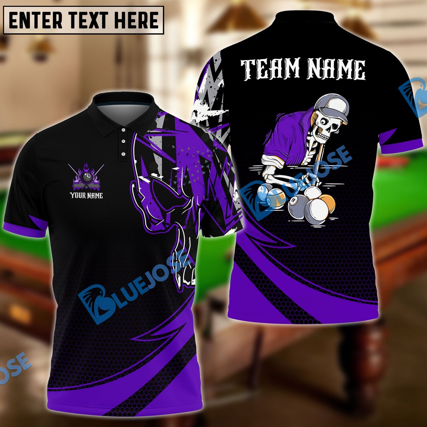 Frenzidea Skeleton Playing Billiards Personalized Shirt (5 Colors)