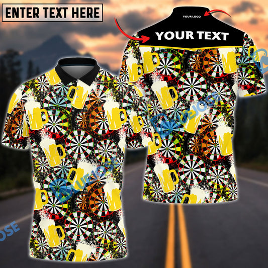 Frenzidea Darts Beer Pattern Custom Text & Logo Shirt