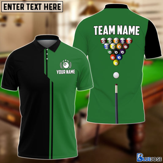 Frenzidea Billiards Half Black Personalized Name, Team Name Polo Shirt (6 Colors)