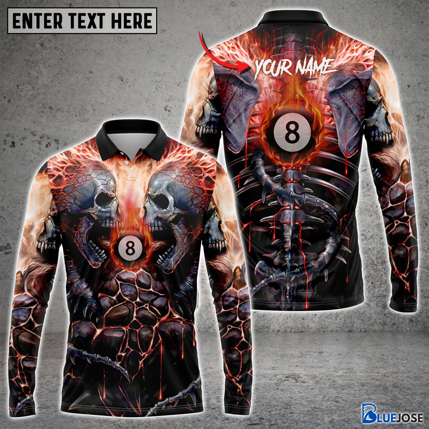 Frenzidea Billiards & Skull Personalized 3D Shirt (4 Colors)