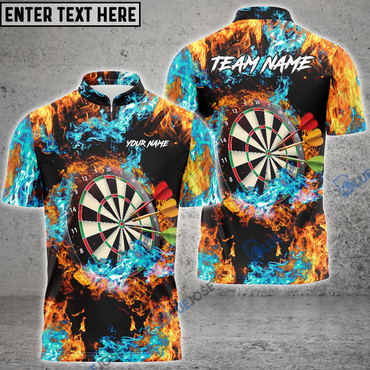Frenzidea Dart Fire & Water Personalized Name 3D Shirt
