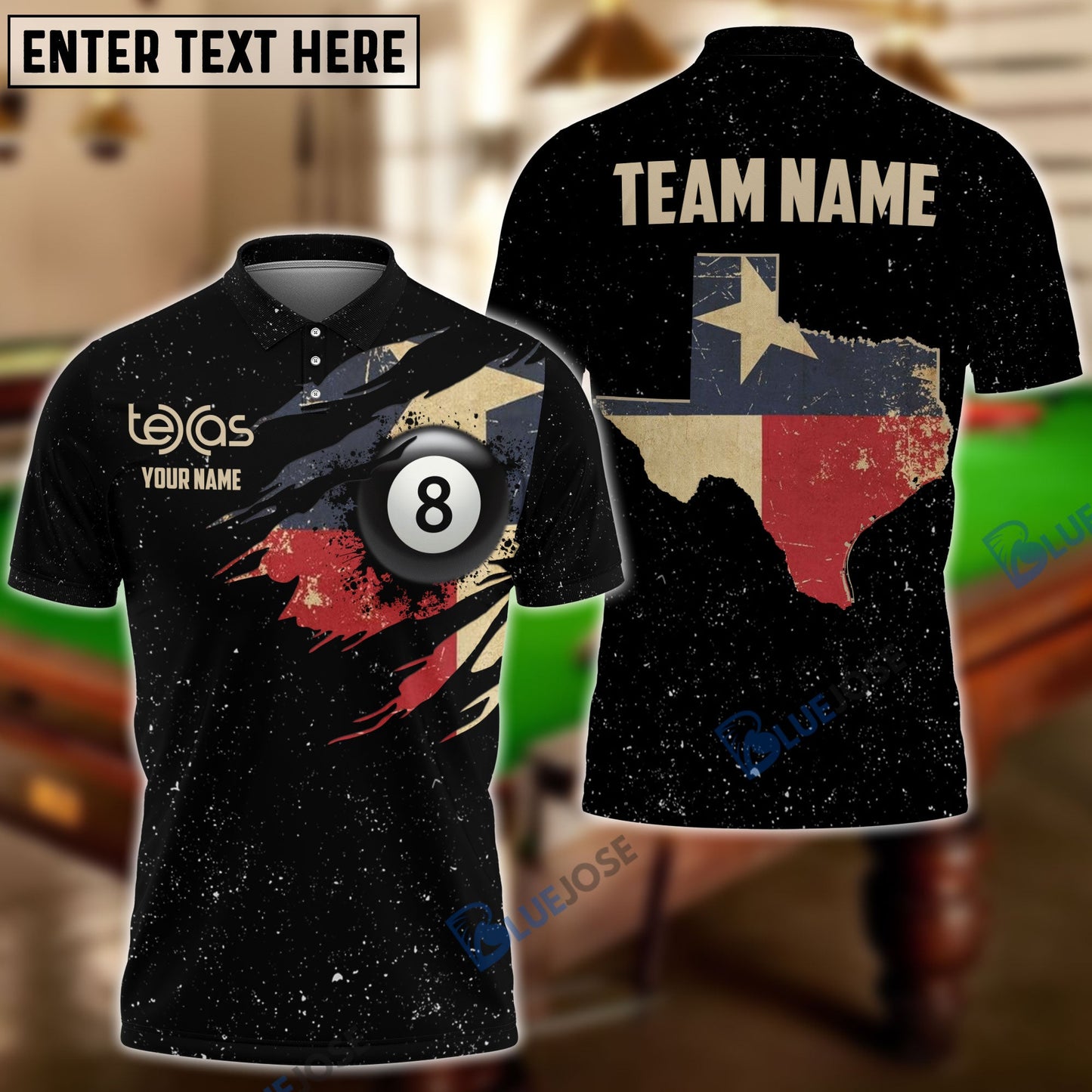 Frenzidea Billiards Texas Personalized Shirt