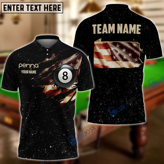 Frenzidea Billiards Pennsylvania Personalized Shirt