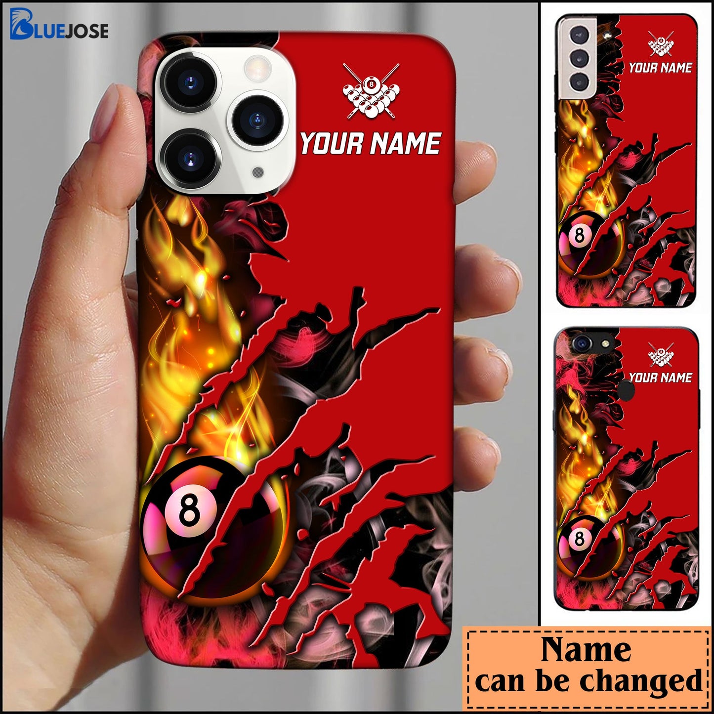 Frenzidea Billiards Red Personalized Name Phone Case