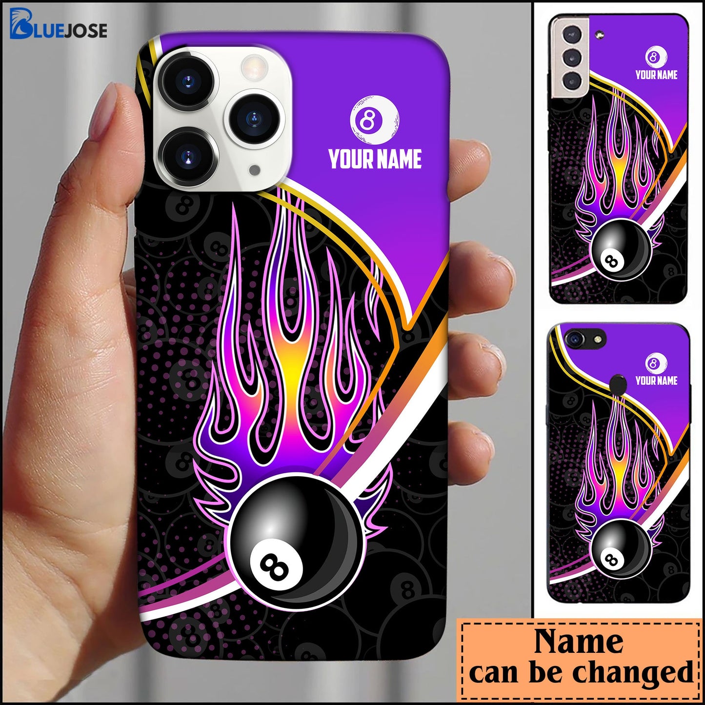 Frenzidea Billiard Purple Personalized Name Phone Case