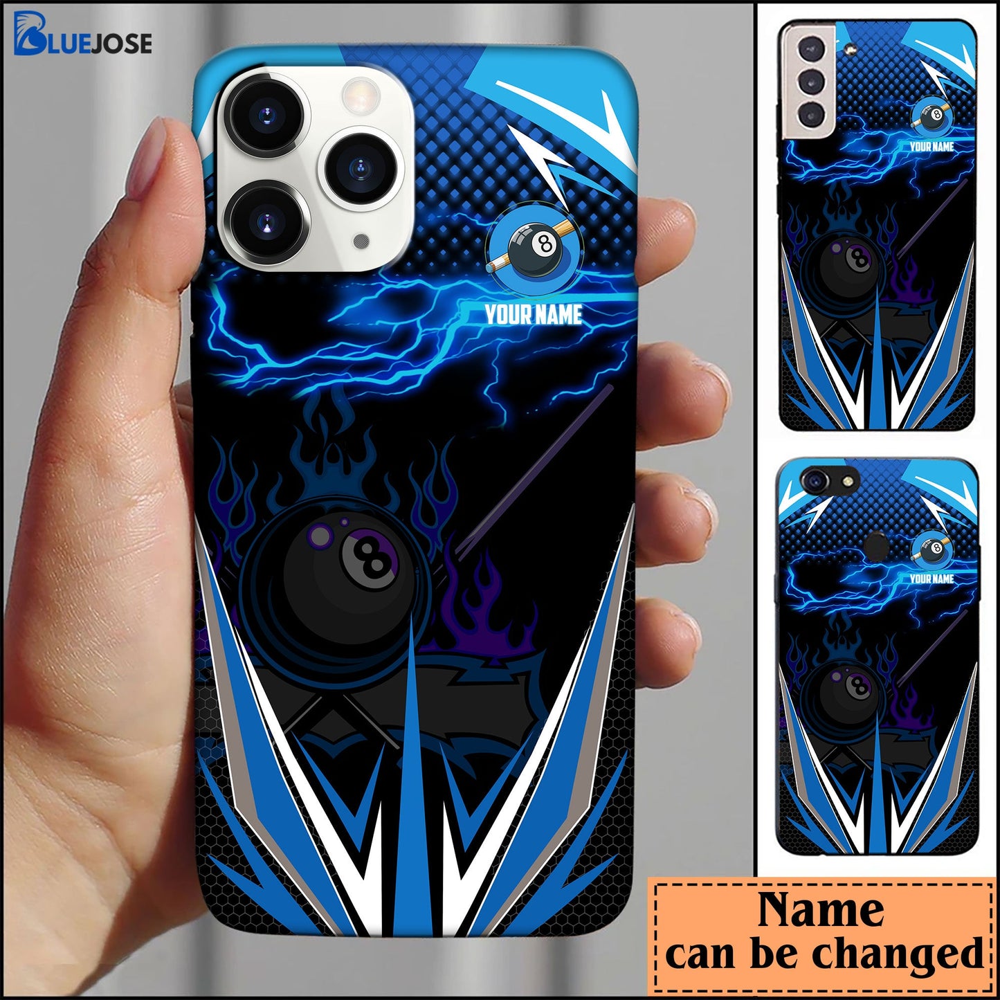 Frenzidea Billiard Blue Personalized Name Phone Case