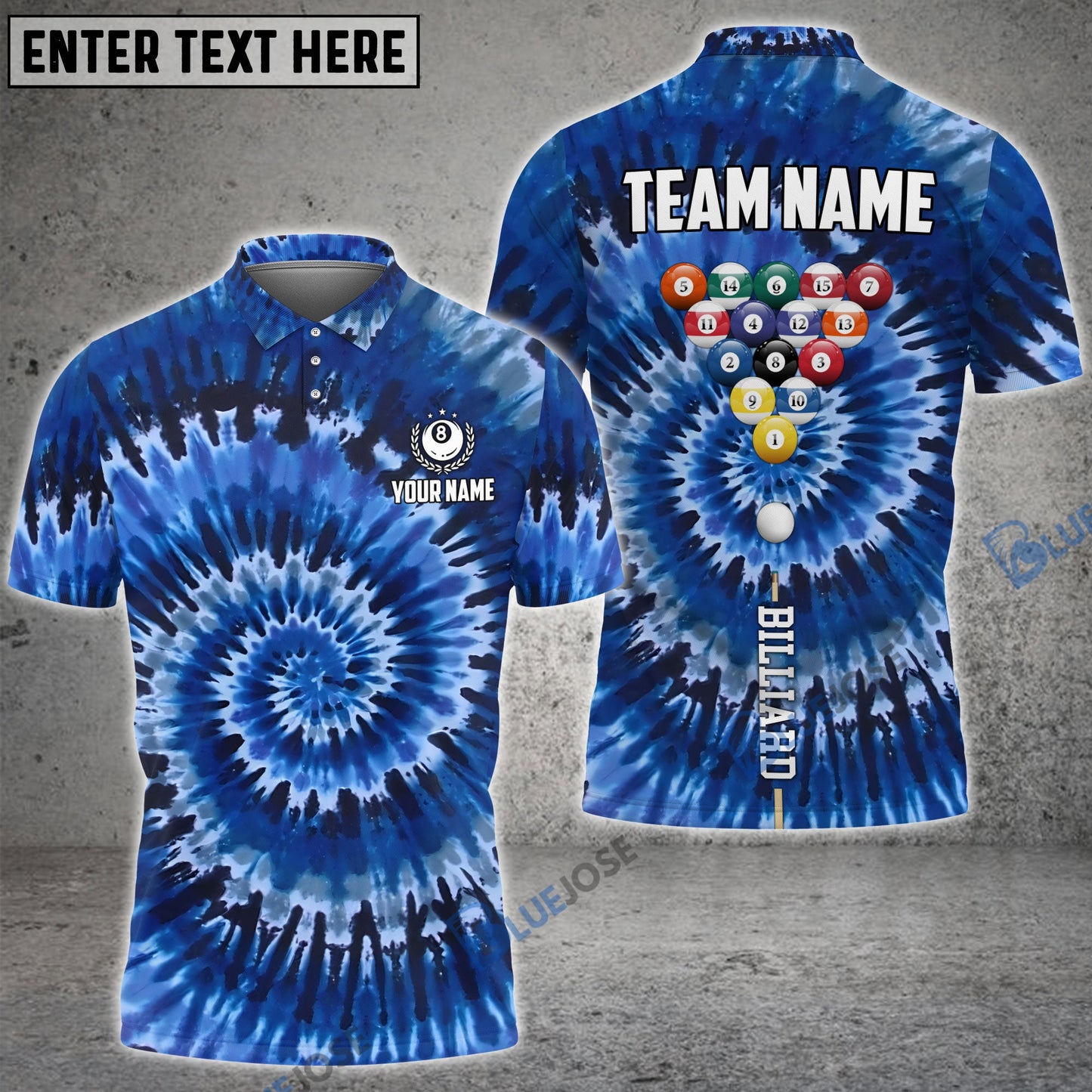 frenzidea Billiards Tie-Dye Personalized Name, Team Name 3D Shirt