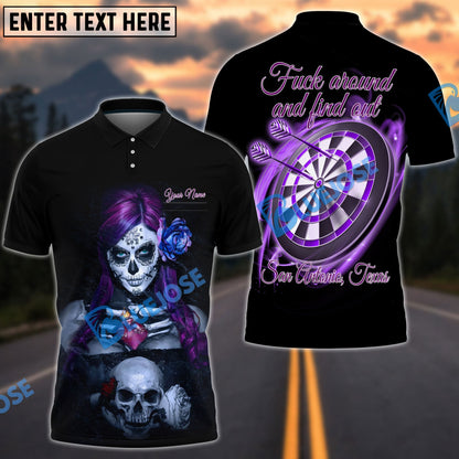 Frenzidea Darts Purple Girl & Skull Personalized Shirt