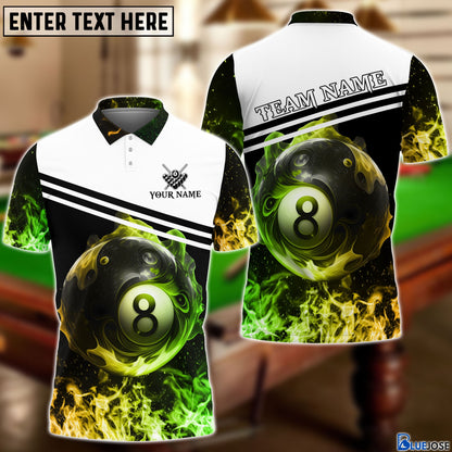 Frenzidea Billiards New Fire Personalized Name, Team Name 3D Shirt