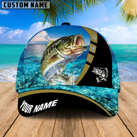 Frenzidea Personalized Cool Bass Fishing Blue Cap