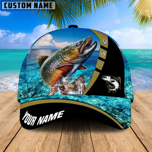 Frenzidea Personalized Cool Trout Fishing Blue Cap