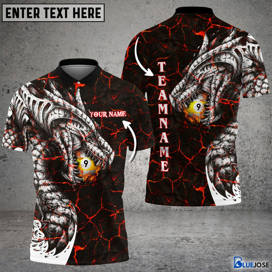 Frenzidea Fire Dragon Billiards 9-Ball Personalized Unisex Shirt