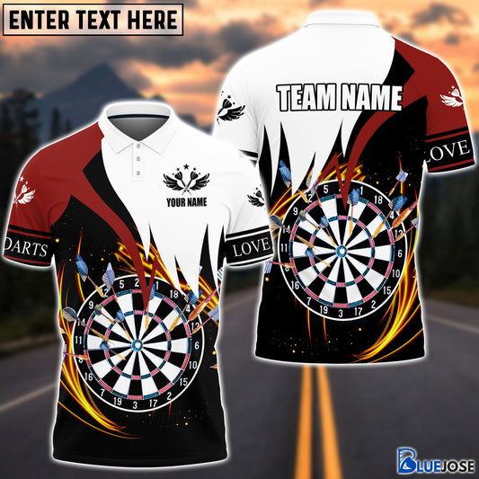 Frenzidea Darts Red & White Personalized Name 3D Shirt
