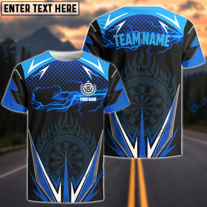 Frenzidea Dart Blue Fire Personalized Name 3D Shirt