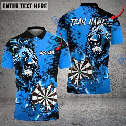 Frenzidea Darts Flame Lion Personalized Name, Team Name 3D Shirt (4 Colors)