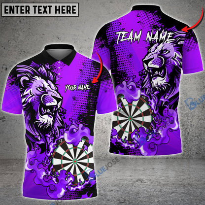 Frenzidea Darts Flame Lion Personalized Name, Team Name 3D Shirt (4 Colors)