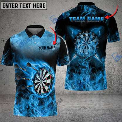 Frenzidea Darts Flaming Smoke Personalized Name, Team Name 3D Shirt (4 Colors)
