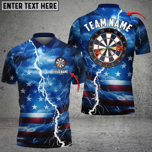 Frenzidea Darts Blue Thunder Storm Personalized Name 3D Shirt