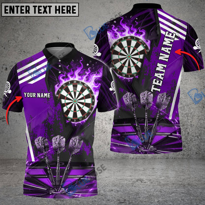 Frenzidea Darts Dartboard Flame Hitting Target Personalized Name, Team Name 3D Shirt (4 Colors)