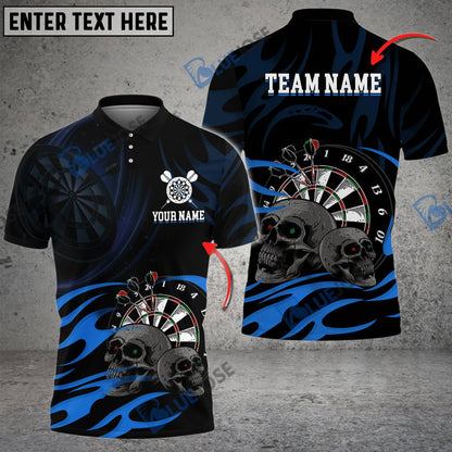 Frenzidea Darts & Skull Pattern Personalized Name, Team Name 3D Shirt (4 Colors)