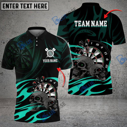 Frenzidea Darts & Skull Pattern Personalized Name, Team Name 3D Shirt (4 Colors)