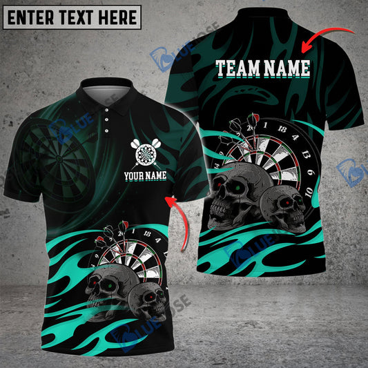 Frenzidea Darts & Skull Pattern Personalized Name, Team Name 3D Shirt (4 Colors)