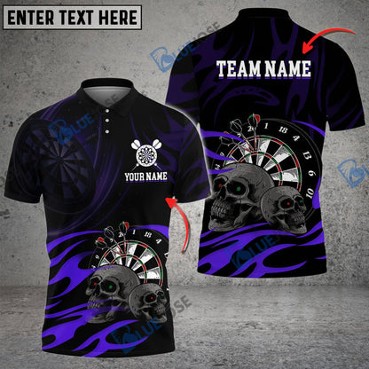 Frenzidea Darts & Skull Pattern Personalized Name, Team Name 3D Shirt (4 Colors)