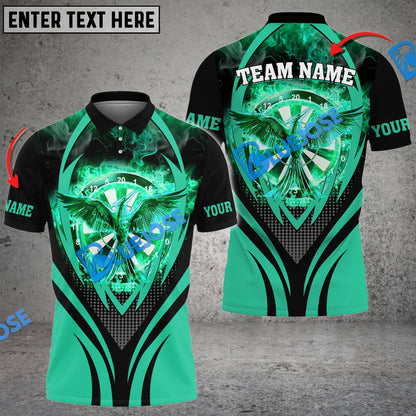 Frenzidea Darts Flaming Phoenix Personalized Name, Team Name 3D Shirt (4 Colors)
