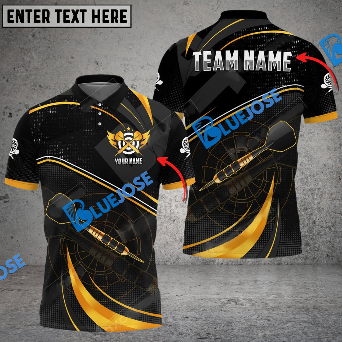 Frenzidea Darts Spinning Arrow Personalized Name, Team Name 3D Shirt (6 Colors)