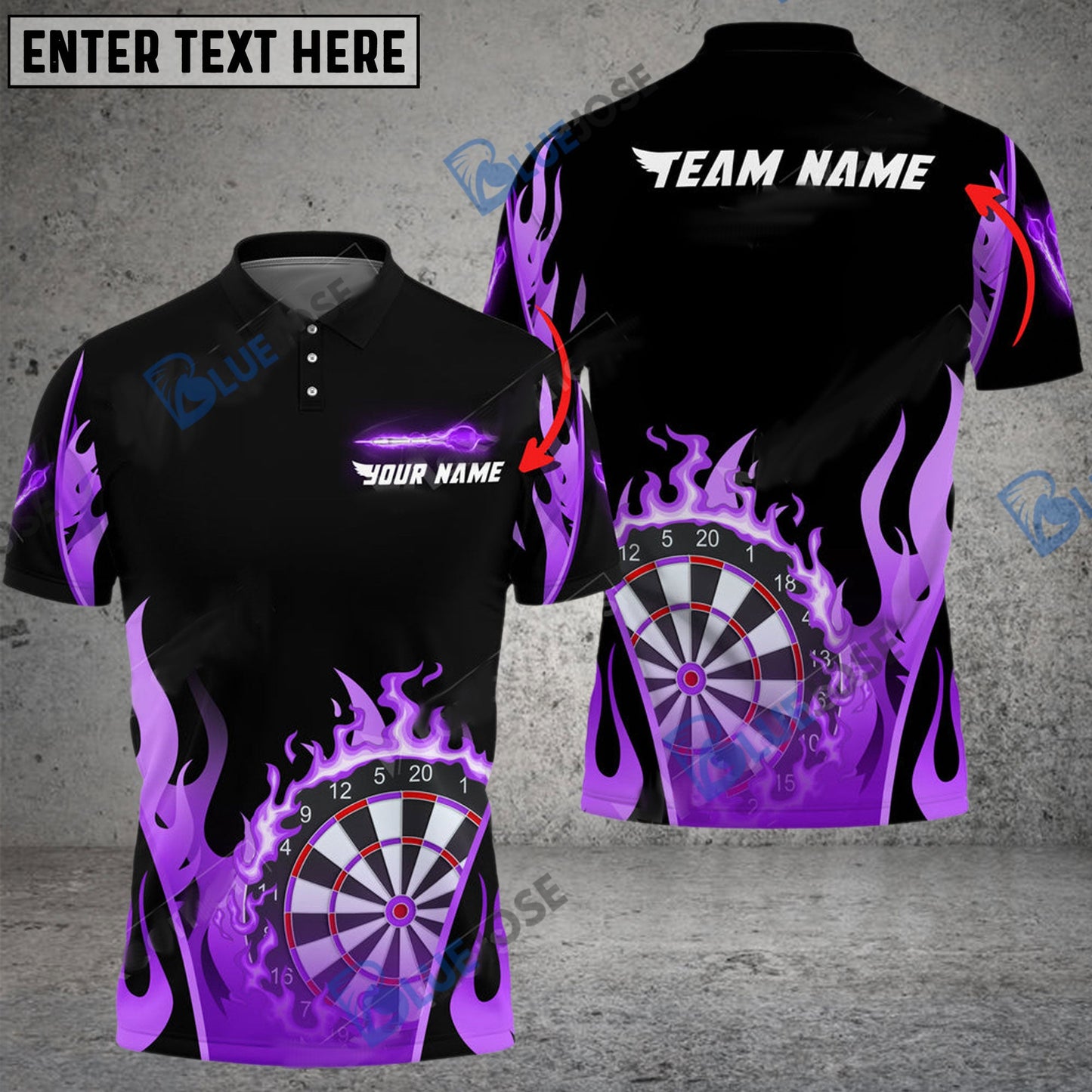 Frenzidea Darts Flaming Board Personalized Name, Team Name 3D Shirt (4 Colors)
