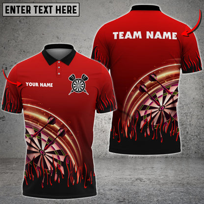 Frenzidea Darts Inner Flame Dartboard Personalized Name, Team Name 3D Shirt (4 Colors)