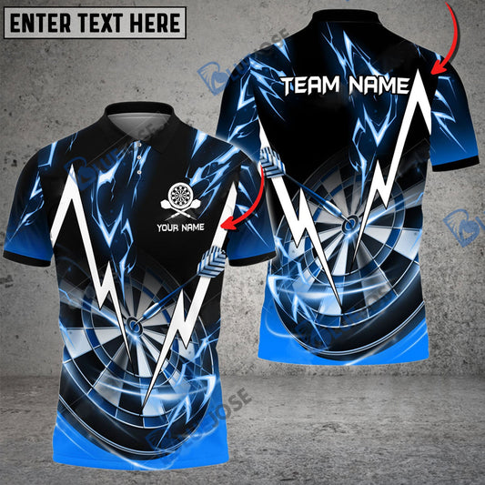 Frenzidea Darts Thunder Lightning Personalized Name, Team Name 3D Shirt (4 Colors)
