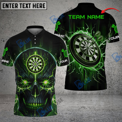 Frenzidea Darts Lightning Skull Personalized Name, Team Name 3D Shirt (4 Colors)