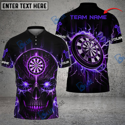 Frenzidea Darts Lightning Skull Personalized Name, Team Name 3D Shirt (4 Colors)