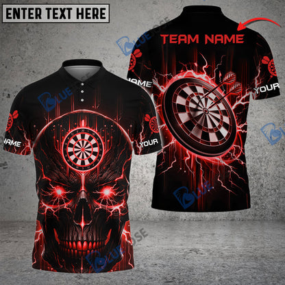 Frenzidea Darts Lightning Skull Personalized Name, Team Name 3D Shirt (4 Colors)