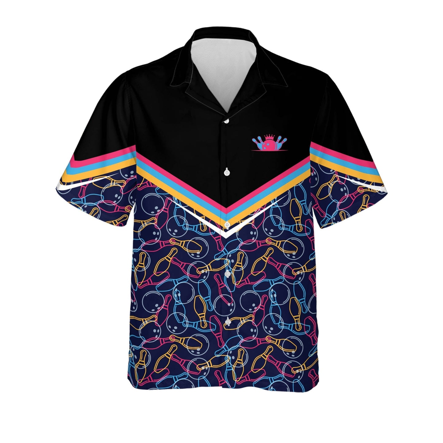 Frenzideas Bowling Pattern Personalized Name Hawaiian Shirt