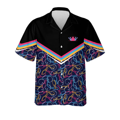 Frenzideas Bowling Pattern Personalized Name Hawaiian Shirt