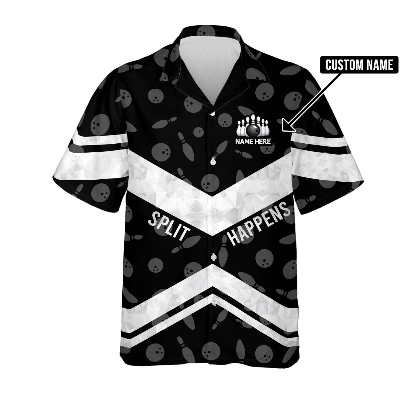 Frenzideas Split Happens Personalized Name Hawaiian Shirt