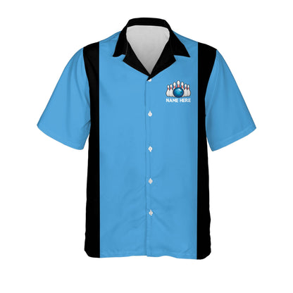 Frenzideas Retro Vintage Bowling Personalized Name Hawaiian Shirt