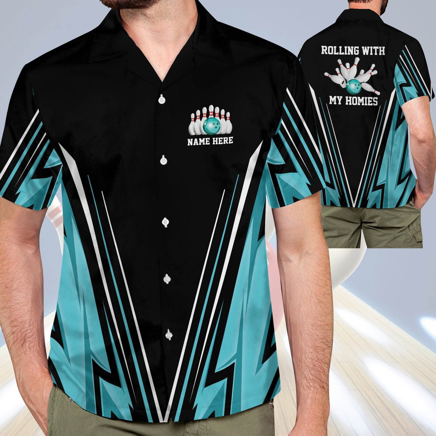 Frenzideas Rolling with My Homies Personalized Name Hawaiian Shirt