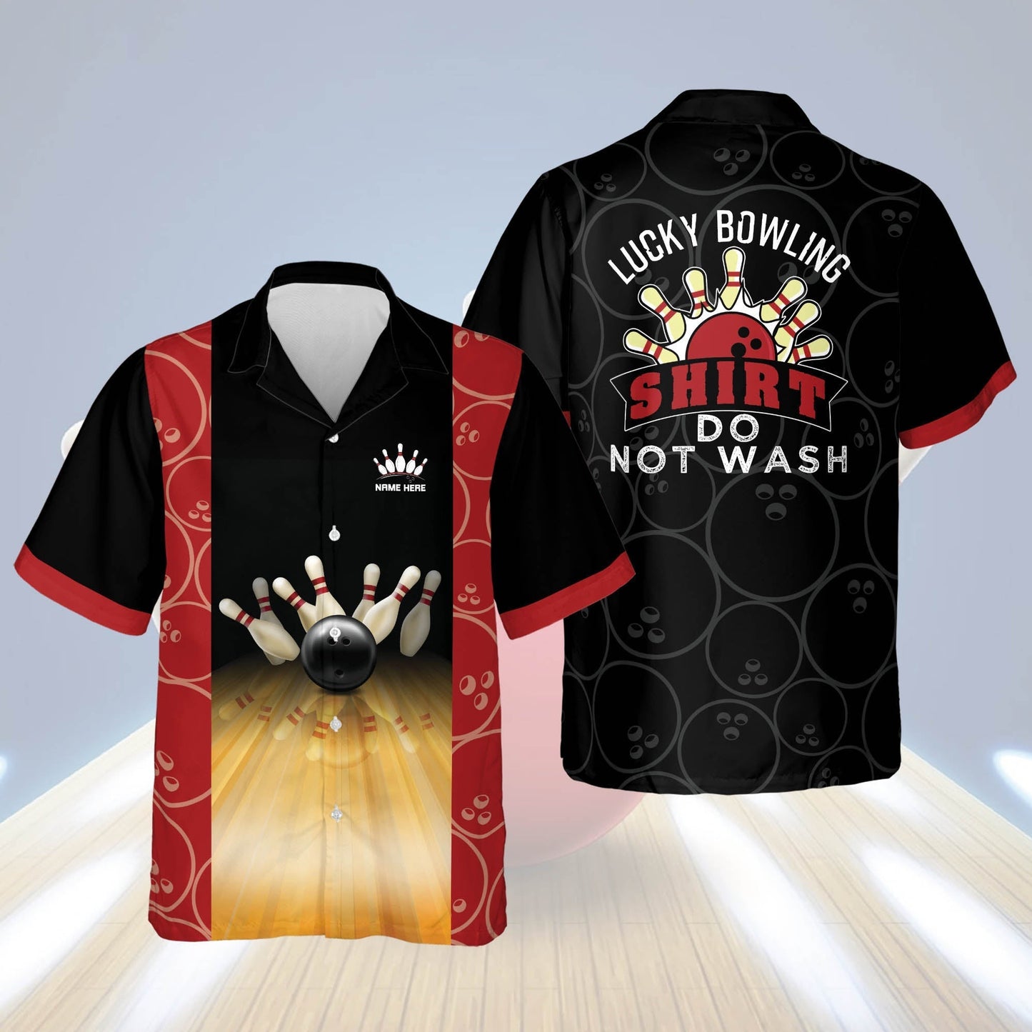 Frenzideas Lucky Bowling Shirt Do Not Wash Personalized Name Hawaiian Shirt