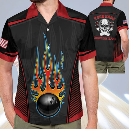 Frenzideas Skull Personalized Name Hawaiian Shirt