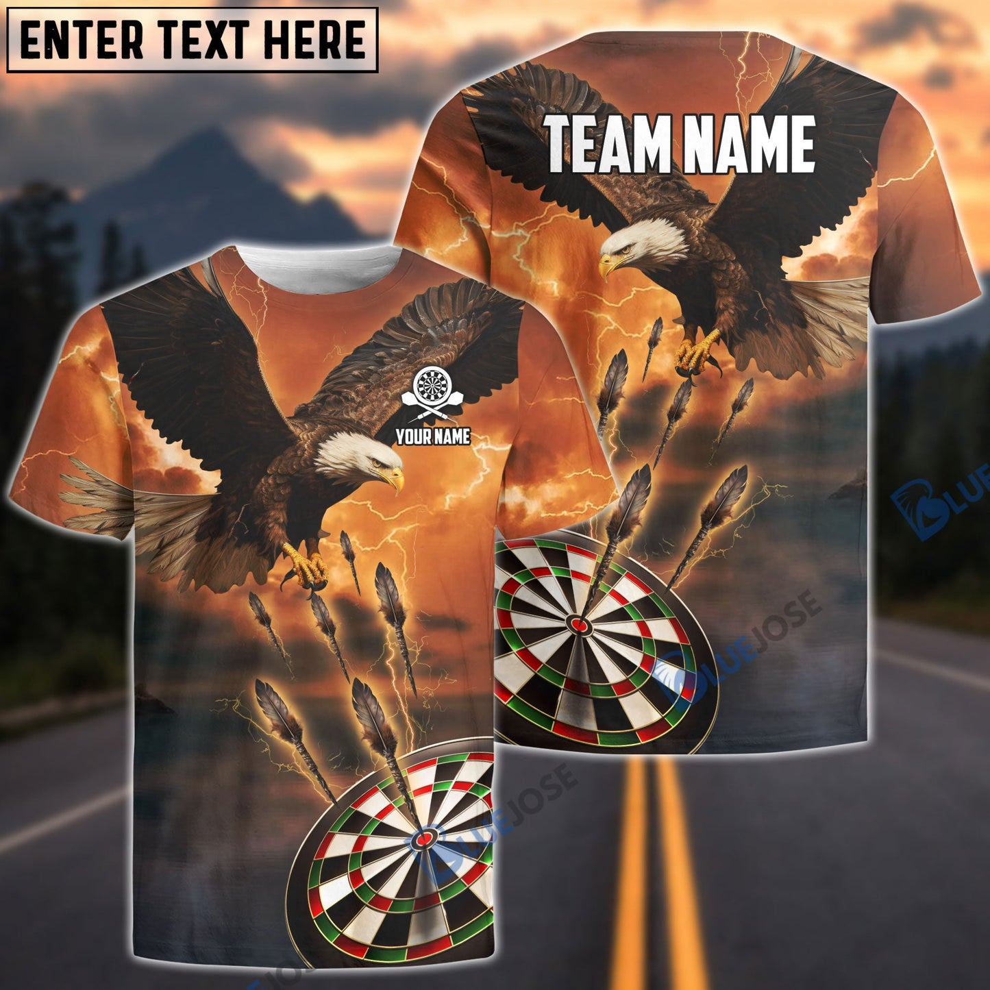 frenzidea Dartboard Eagle Personalized Name, Team Name 3D Shirt