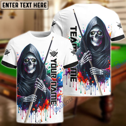 Frenzidea Billiards Reaper Colorful Personalized Name, Team Name Shirt