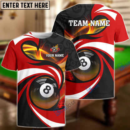 Frenzidea Billiards Vortex Personalized Name, Team Name Unisex Shirt
