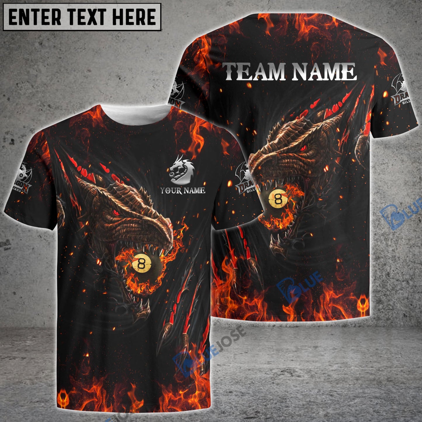 Frenzidea Fire Dragon 3 Billiards Personalized Unisex Shirt