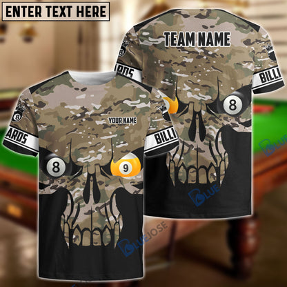 Frenzidea Camo Skull Billiards Personalized Shirt