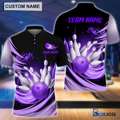 Frenzideas Personalized Name and Team Name Light Fire Ball and Pins Multicolor 3D Shirt